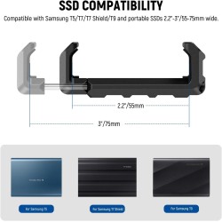 NEEWER T5 T7 T9 Support Montage pour SSD pour iPhone 15 Pro Max Cage de téléphone PA023 PA024, Pince SSD 2,2"-3"/55-75mm Compati