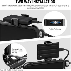 NEEWER T5 T7 T9 Support Montage pour SSD pour iPhone 15 Pro Max Cage de téléphone PA023 PA024, Pince SSD 2,2"-3"/55-75mm Compati