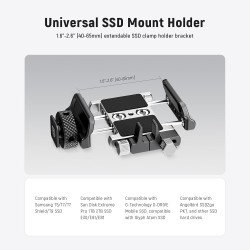 Neewer Support Universel SSD avec Griffe/Pince de câble, 4,1 à 6,6 cm pour SSD T5 T7 T9, Compatible avec Cage SmallRig pour Cage