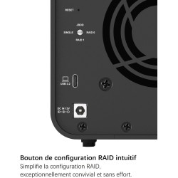 TERRAMASTER D2-320 Boîtier Raid USB - Stockage USB 3.2 Gen 2 10Gbps Type C 2 Baies Prenant en Charge Raid 0, 1, Simple, JBOD (sa
