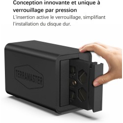 TERRAMASTER D2-320 Boîtier Raid USB - Stockage USB 3.2 Gen 2 10Gbps Type C 2 Baies Prenant en Charge Raid 0, 1, Simple, JBOD (sa