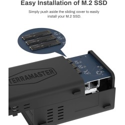 TERRAMASTER D5 Hybrid HDD NVMe Boîtier - Stockage USB 3.2 Gen 2 10Gbps Type C 5 Baies Supportant Le Raid 0/1/Single/JBOD Exclusi