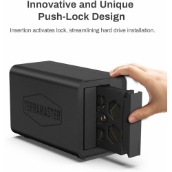 TERRAMASTER D5 Hybrid HDD NVMe Boîtier - Stockage USB 3.2 Gen 2 10Gbps Type C 5 Baies Supportant Le Raid 0/1/Single/JBOD Exclusi
