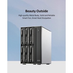 TERRAMASTER D6-320 Boîtier de Disque Dur Externe - 6 Baies USB 3.2 Gen2 10Gbps Type-C, Stockage HSD à Châssis Chaud Amovible, Pr