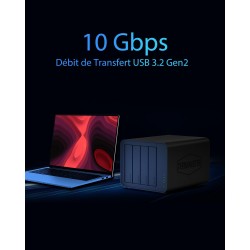 TERRAMASTER D8 Hybrid 8 Baies HDD NVMe Boîtier USB 3.2 Gen 2 10Gbps Type C Le Stockage USB Prend en Charge Les Matrices de Disqu
