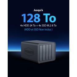 TERRAMASTER D8 Hybrid 8 Baies HDD NVMe Boîtier USB 3.2 Gen 2 10Gbps Type C Le Stockage USB Prend en Charge Les Matrices de Disqu