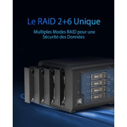 TERRAMASTER D8 Hybrid 8 Baies HDD NVMe Boîtier USB 3.2 Gen 2 10Gbps Type C Le Stockage USB Prend en Charge Les Matrices de Disqu