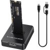 Station d'accueil M.2 NVMe et SATA vers USB C, adaptateur M.2 vers USB C, lecteur de carte SSD externe 10 Gbit/s, compatible ave