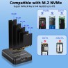 Station d'accueil M.2 NVMe et SATA vers USB C, adaptateur M.2 vers USB C, lecteur de carte SSD externe 10 Gbit/s, compatible ave