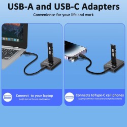 Station d'accueil M.2 NVMe et SATA vers USB C, adaptateur M.2 vers USB C, lecteur de carte SSD externe 10 Gbit/s, compatible ave