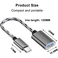 Adaptateur USB C vers USB, Câble OTG USB Type C vers USB A, Adattatore da USB C a USB A, Compatible avec iPhone 15 Pro/Max, iPad