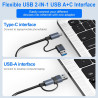 Adaptateur USB Ethernet, 5 en 1 Adaptateur Type-C vers Ethernet RJ45 Gigabit 1000 Mbps, HUB Type-C LAN avec 3 Ports USB 3.0 et 1