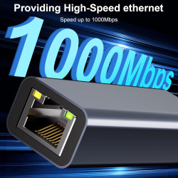 Adaptateur Ethernet USB C,Adaptateur USB Ethernet,1000Mbps 2-en-1 Us b-c ethernet,1Gbps Adap tateur RJ45 u-sb,Thunderbolt vers R