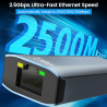 Adaptateur Ethernet USB C,Adaptateur USB Ethernet,2500Mbps 2-en-1 usb-c ethernet,2.5Gbps ADaptateur RJ45 Usb,Thunderbolt vers RJ