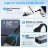 Adaptateur Ethernet USB C,Adaptateur USB Ethernet,2500Mbps 2-en-1 usb-c ethernet,2.5Gbps ADaptateur RJ45 Usb,Thunderbolt vers RJ