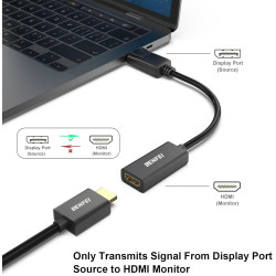 BENFEI Lot de 2 adaptateurs DisplayPort vers HDMI 4K unidirectionnels DisplayPort DP Computor vers HDMI Moniteur Adaptateur de c