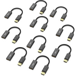 BENFEI Lot de 10 adaptateurs DisplayPort vers HDMI 4K unidirectionnels DisplayPort DP pour moniteur HDMI Compatible avec ordinat