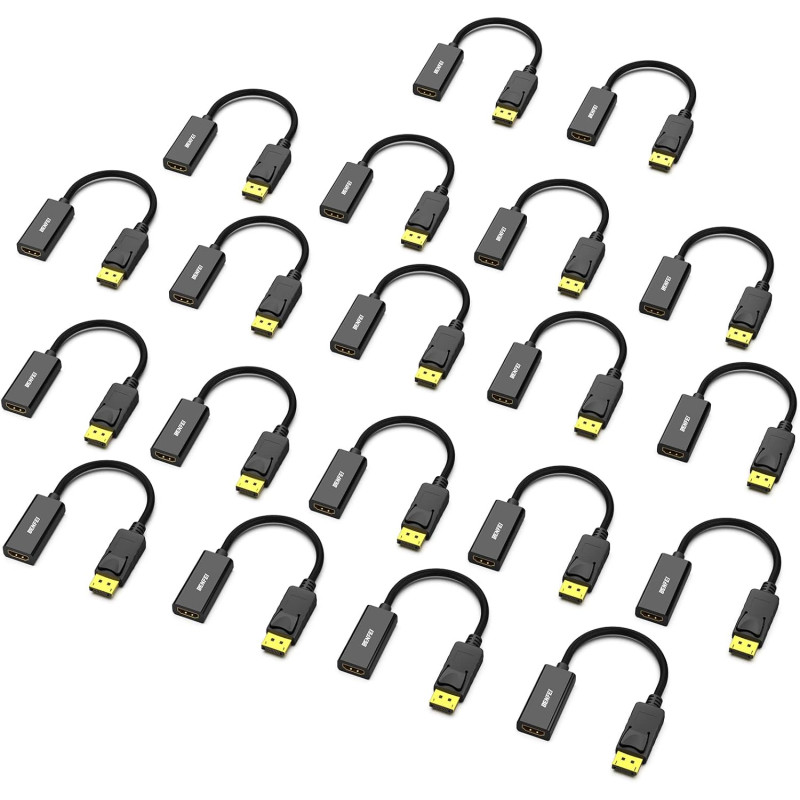 BENFEI DisplayPort vers HDMI Lot de 20, Adaptateur plaqué Or DP Display Port vers HDMI (mâle vers Femelle) Compatible pour Lenov