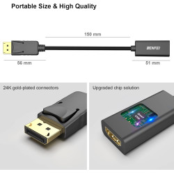 BENFEI DisplayPort vers HDMI Lot de 20, Adaptateur plaqué Or DP Display Port vers HDMI (mâle vers Femelle) Compatible pour Lenov