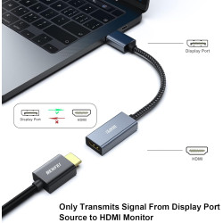 BENFEI Lot de 2 câbles adaptateurs DisplayPort vers HDMI 4K (2K 60 Hz, 1080p 120 Hz) Uni-directionnel Display Port vers HDMI Mon