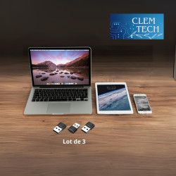 Clem Tech - Lot de 3 Adaptateurs USB C vers USB Convertisseur Type-C Femelle vers USBA Mâle 2.0 Charge Rapide Compatible Tous Sm