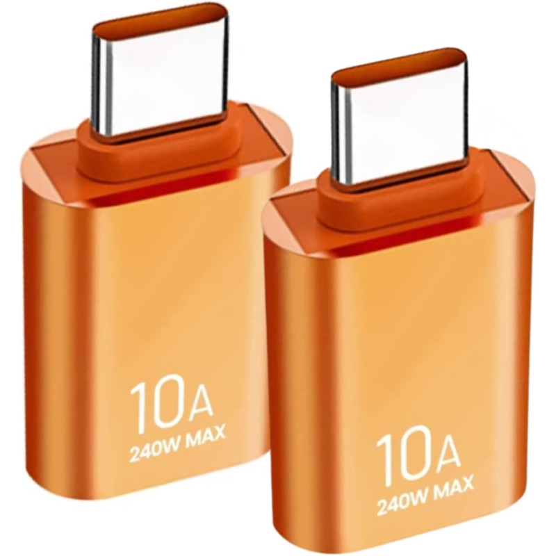 Clem Tech - Lot de 2 Adaptateurs USB - USBC - Convertisseur Type USBA vers Port U SBC - Charge et Transfert de Données Rapide 10