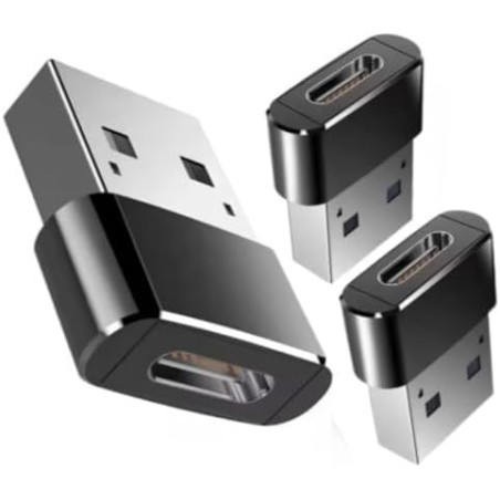 Clem Tech/Lot de 150 Adaptateurs USB C vers USB Convertisseur Type-C Femelle vers USBA Mâle 2.0 Charge Rapide (50 Sachets de 3 P