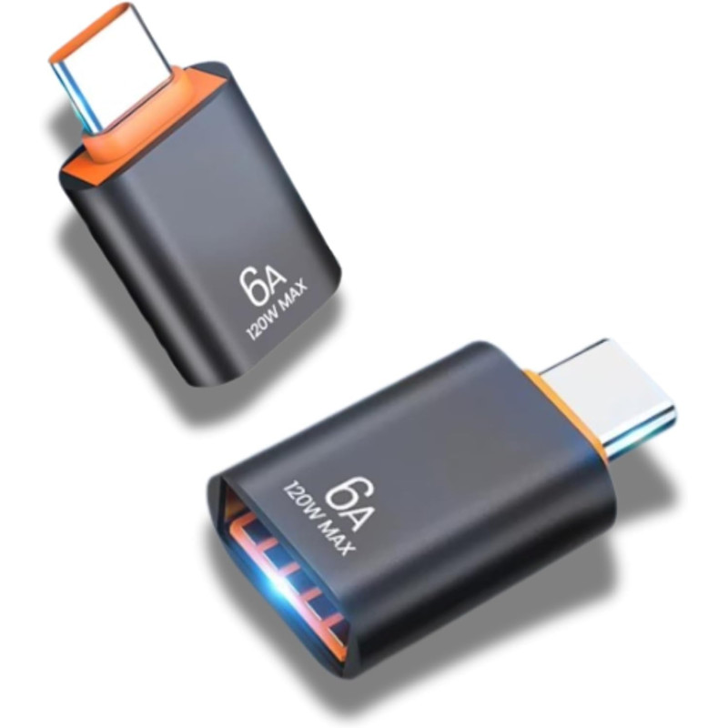 Clem Tech - Lot de 2 Adaptateurs USB - USBC - Convertisseur Type USBA vers Port U SBC - Charge Transfert de Données Rapide 6A