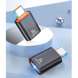 Clem Tech - Lot de 2 Adaptateurs USB - USBC - Convertisseur Type USBA vers Port U SBC - Charge Transfert de Données Rapide 6A