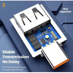 Clem Tech - Lot de 2 Adaptateurs USB - USBC - Convertisseur Type USBA vers Port U SBC - Charge Transfert de Données Rapide 6A