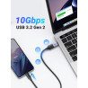 Uvert adaptateur usb c vers usb a 3.2 10gbps otg lot de 2 compatible avec iphone 17 pro max air 16 15 macbook air imac ipad gala