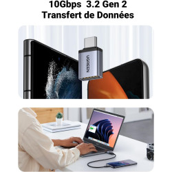 Uvert adaptateur usb c vers usb a 3.2 10gbps otg lot de 2 compatible avec iphone 17 pro max air 16 15 macbook air imac ipad gala