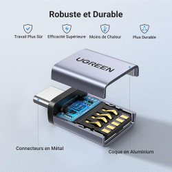 Uvert adaptateur usb c vers usb a 3.2 10gbps otg lot de 2 compatible avec iphone 17 pro max air 16 15 macbook air imac ipad gala