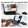 Uvert adaptateur usb c vers usb a 3.2 10gbps otg lot de 2 compatible avec iphone 17 pro max air 16 15 macbook air imac ipad gala