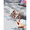 Uvert adaptateur usb c vers usb a 3.0 5gbps otg câble type-c mâle vers type-a femelle nylon tressé aluminium compatible avec iph
