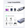 Uvert adaptateur usb c vers usb a 3.0 5gbps otg câble type-c mâle vers type-a femelle nylon tressé aluminium compatible avec iph