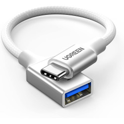 Uvert adaptateur usb c vers usb a 3.0 5gbps otg câble type-c mâle vers type-a femelle nylon tressé aluminium compatible avec iph