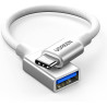 Uvert adaptateur usb c vers usb a 3.0 5gbps otg câble type-c mâle vers type-a femelle nylon tressé aluminium compatible avec iph
