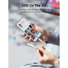 Uvert adaptateur usb c vers usb a 3.0 5gbps otg câble type-c mâle vers type-a femelle nylon tressé aluminium compatible avec iph
