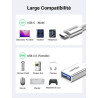 Uvert adaptateur usb c vers usb a 3.0 5gbps otg câble type-c mâle vers type-a femelle nylon tressé aluminium compatible avec iph