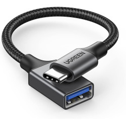 Uvert adaptateur usb c vers usb a 3.0 5gbps otg câble type-c mâle vers type-a femelle nylon tressé aluminium compatible avec iph