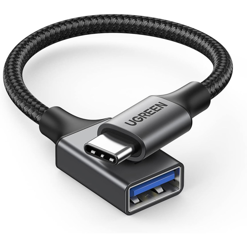 Uvert adaptateur usb c vers usb a 3.0 5gbps otg câble type-c mâle vers type-a femelle nylon tressé aluminium compatible avec iph