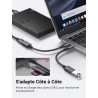 Uvert adaptateur usb c vers usb a 3.0 5gbps otg câble type-c mâle vers type-a femelle nylon tressé aluminium compatible avec iph