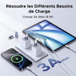 Uvert adaptateur usb c vers usb a otg 10gbps lot de 4 adaptateur type a vers type c charge rapide data sync compatible avec ipho