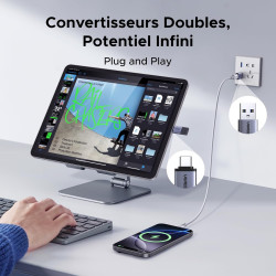 Uvert adaptateur usb c vers usb a otg 10gbps lot de 4 adaptateur type a vers type c charge rapide data sync compatible avec ipho