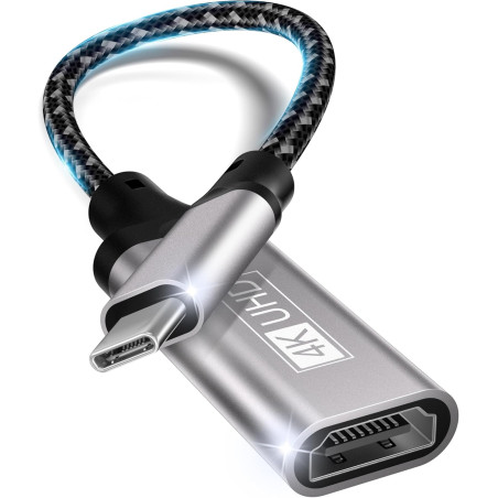 Adaptateur USB C vers HDMI 4K, Thunderbolt 3 vers HDMI Compatible avec iPhone 15Pro/15ProMax,MacBookPro/Air,Dell XPS15/13,iPad P