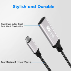 Adaptateur USB C vers HDMI 4K, Thunderbolt 3 vers HDMI Compatible avec iPhone 15Pro/15ProMax,MacBookPro/Air,Dell XPS15/13,iPad P