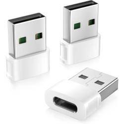 BASESAILOR Adaptateur USB vers USB C pour iPhone 17 16 3Pack,Convertisseur Chargeur Voiture Type C Femelle vers A Mâle pour Appl