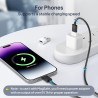 BASESAILOR Adaptateur USB vers USB C pour iPhone 17 16 3Pack,Convertisseur Chargeur Voiture Type C Femelle vers A Mâle pour Appl