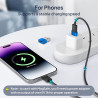 BASESAILOR Adaptateur USB vers USB C 3Pack,Convertir Chargeur Type C Femelle vers USBA Mâle pour iPhone 17 16 16e 15 Pro Max,Air